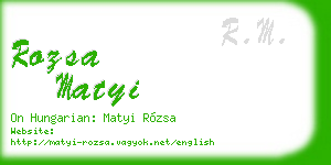 rozsa matyi business card